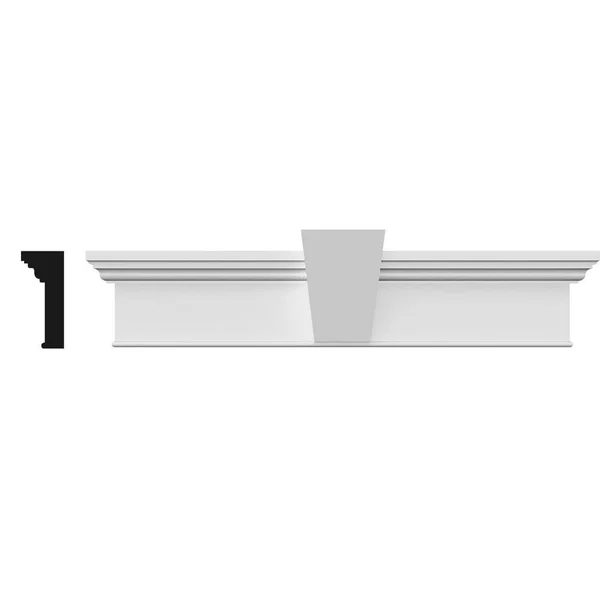 155 inch Bottom Width x 159 inch Top Width x 7 1/4 inchh x 1 inchp, Craftsman Crosshead with Bottom Trim w/ Flat Keystone