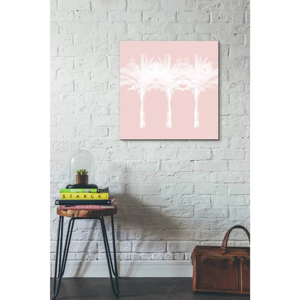 Epic Graffiti 'White and Pink Palm Trees' by Linda Woods, Canvas Wall Art, 18 inchx18 inch, Size: 18 x 18