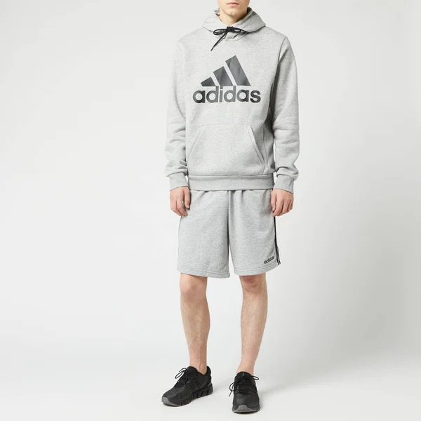 Adidas Essentials 3 Stripes Short Small Grey Heather Shorts Men's