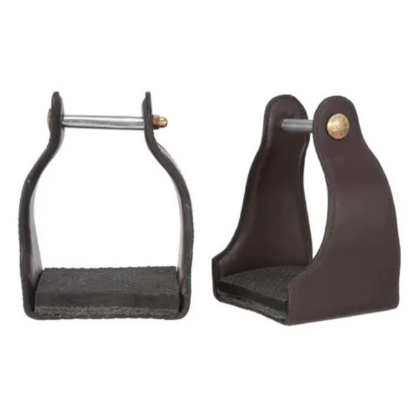 Royal King Leather Covered Endurance Stirrup - Brown