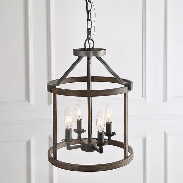 LNC 17.1x22 Drum Chandelier 4-Light Pendant Lighting