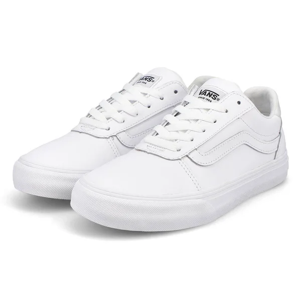 Vans Ward Deluxe Leather White Women's Shoes, Size: 6