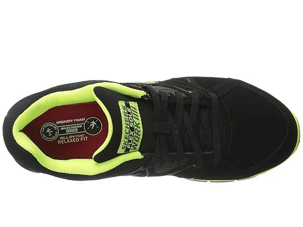 Men's Skechers Work Relaxed Fit Synergy Ekron Alloy Toe Lace Up - Size: 11, Black