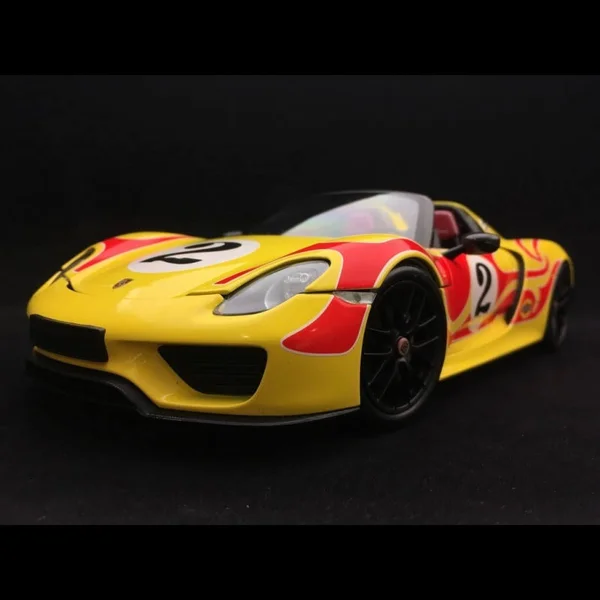 Porsche 918 Spyder Martini Weissach Package Yellow with Red Stripes