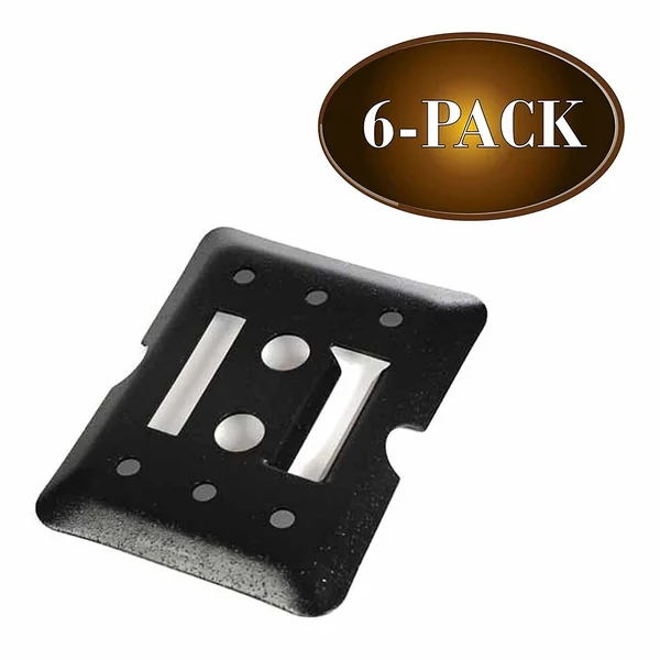 6 E-Track Tie Down Mini Trailer Plates 6 inch x 5 inch - 2 ETrack Slots. Heavy Duty Black Steel, Bolt-On Etracks Cargo Tie-Downs