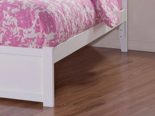 Atlantic Portland Twin Bed Flat Panel Footboard 2 Urban Bed Drawers White