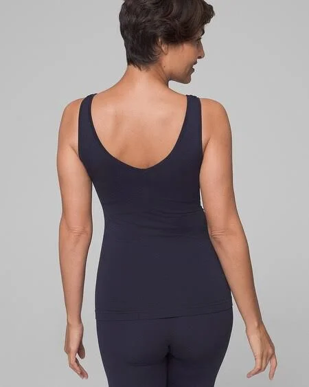 Seamfree Turnaround Tank, Black, Size L by Soma