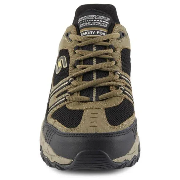 Skechers Men's After Burn Memory Fit Strike Off Sneaker, Pebble/Black