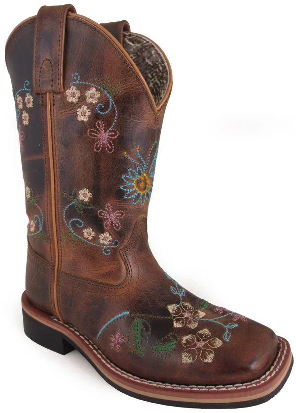 Smoky Mountain Girl's Floralie Brown Leather Western Boots 3843