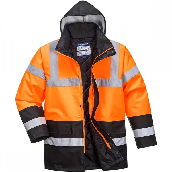 Portwest Hi-Vis Two Tone Traffic Jacket S467 Orange/Black M Colour: or