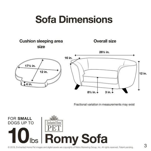 Enchanted Home Pet Romy Peacock Pet Sofa