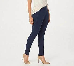 Graver Susan Graver Regular Faux Suede Pull-On Leggings - Size Large, Navy