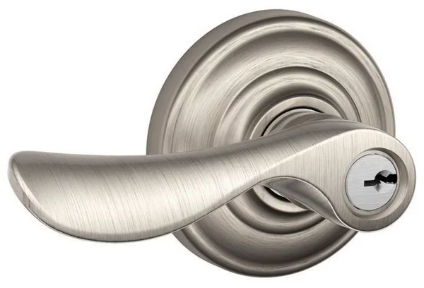 Schlage F51ACHP619AND Champagne with Andover Rose Keyed Entry Lock, Satin Nickel