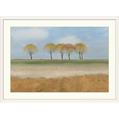 &Landscape Horizon& by Anifa Painting Print Winston Porter Format: White Frame, Size: 24x22 H x 32x22 W x 1x22 D