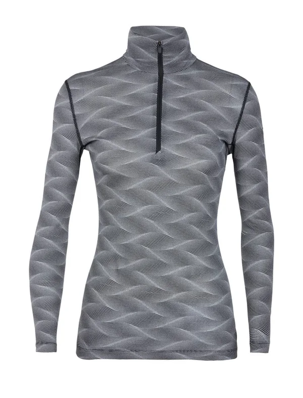 Icebreaker Women's Oasis LS Half Zip Curve - Black/Snow