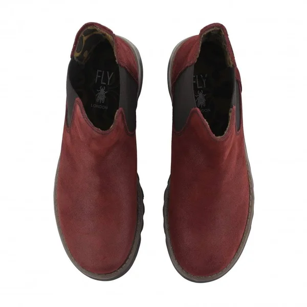 Fly London Salv 143195-031 Burgundy Suede 42 EU Womens Ankle Boots