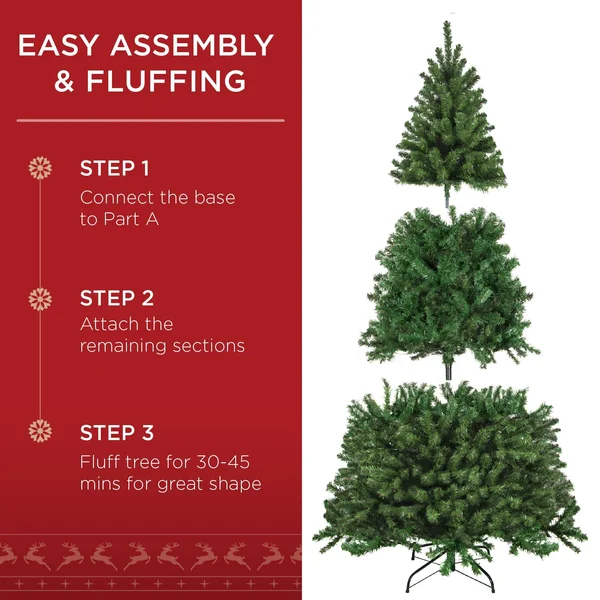 Best Choice Products 6ft Premium Spruce Artificial Christmas Tree w/ Easy ASSEMBLY, Metal Hinges & Foldable Base