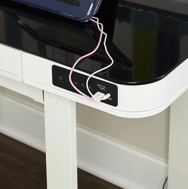 Powell Lynk Desk with Adjustable Height, White