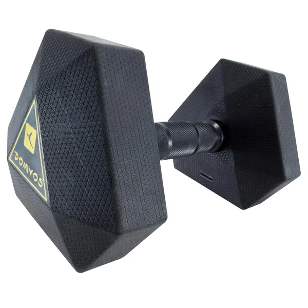 Domyos Weight Training Hex Dumbbell, 22 lbs in Black