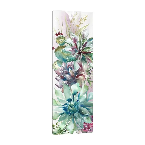 Bungalow Rose &Succulent Garden II& Print on Wrapped Canvas, Purple