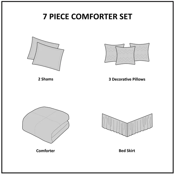 Madison Park Willa 7 Piece Cotton Printed Comforter Set Green - King