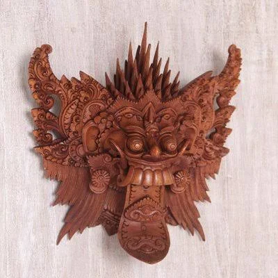 Queen Rangda Wood Mask Wall D閏or Bungalow Rose