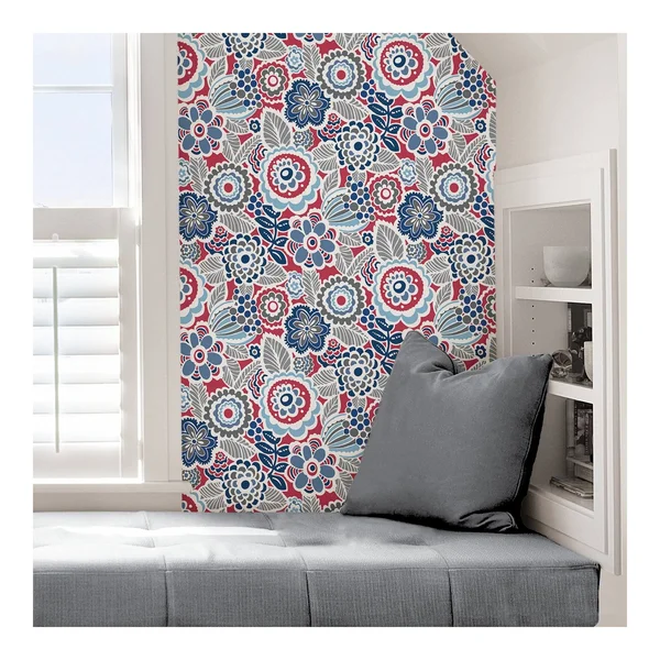 Nuwallpaper Dream on Red Peel & Stick Wallpaper