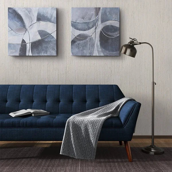 Madison Park Blue Abstract Canvas Wall Art 2-Piece Set