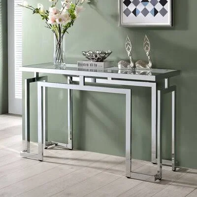 Jax 52x22 Console Table Gold Flamingo Table Base Color: Chrome