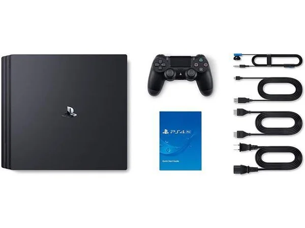 Sony PlayStation 4 Pro 1TB Two Controller Bundle: PlayStation 4 1TB Pro Console Jet Black - 2 DualShock 4 Wireless Controllers
