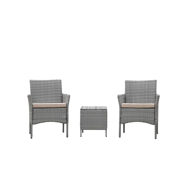 3PC Rattan Patio Conversation Set with Cushions - Art Leon