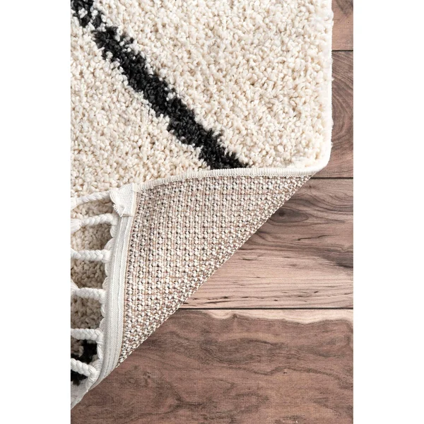 nuLOOM Michelle Diamond Trellis Shag Area Rug, 10& x 14&, Off-White