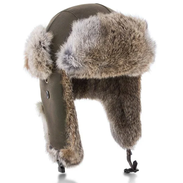 Walrus Hats Genuine Rabbit Fur Brown Trapper Hat - Brown - Large