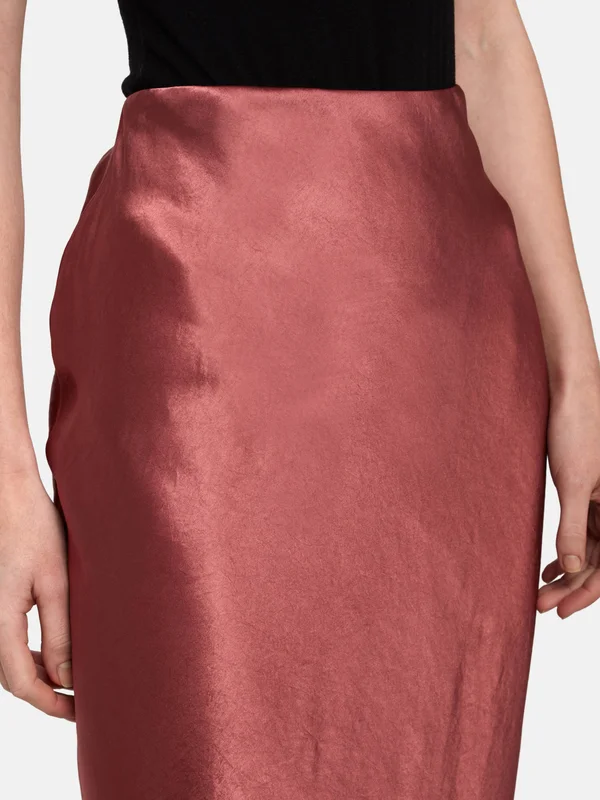 Vince Satin Midi Slip Skirt, Red, Women's, Xs