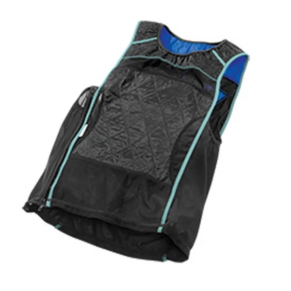 Techniche 6201 Evaporative Cooling KewlShirt Tank Top - Black W/Teal TRIM, XXL