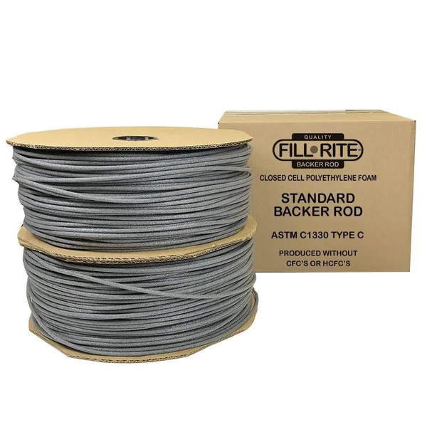 Fill-Rite Pre-Caulking Filler Rope Backer Rod Roll Bulk, 1, 550 Feet Length x 5/8 inch Width, Grey Filler Rope