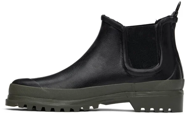 Stutterheim Black & Khaki Rainwalker Chelsea Boots