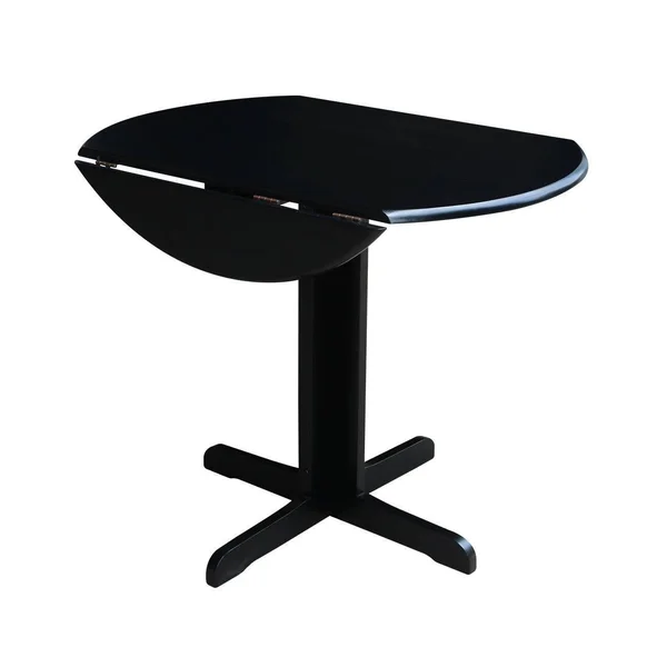International Concepts 36x22 Dual Drop Leaf Table with 2 San Remo Chairs, Black