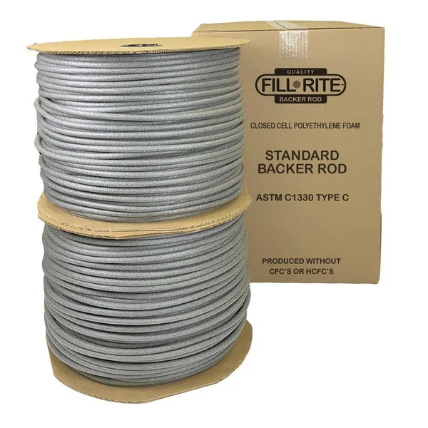 Fill-Rite Pre-Caulking Filler Rope Backer Rod Roll Bulk, 1, 550 Feet Length x 5/8 inch Width, Grey Filler Rope