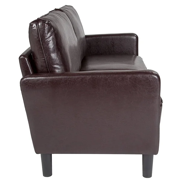 Springfield Modern Brown Leather Sofa (Bonded Leather)