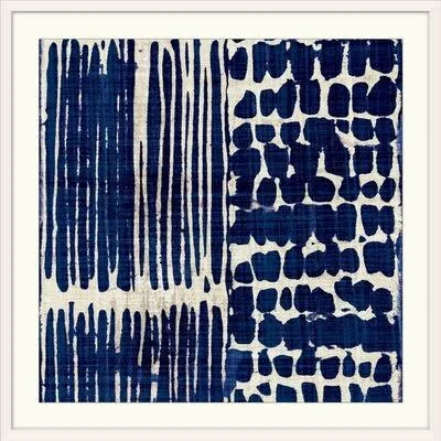 &Indigo Batik III& Graphic Art Print Dakota Fields Format: White Frame - Size: 20x22 H x 20x22 W x 1x22 D