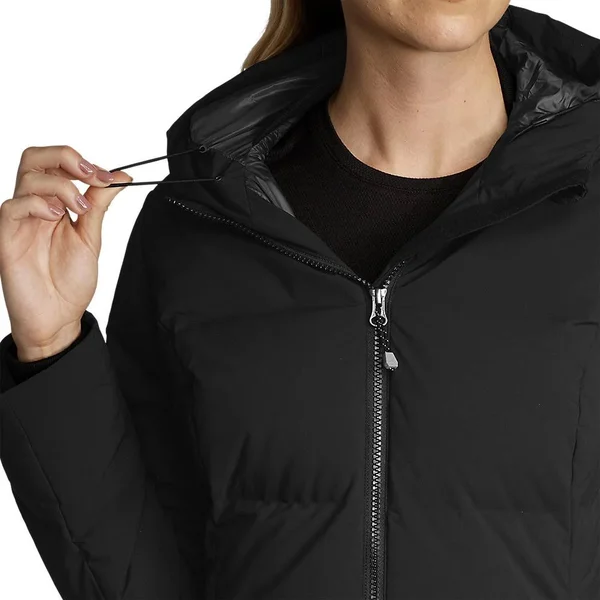 Eddie Bauer Women's Glacier Peak Seamless Stretch Down Duffle Coat - Black - 1x