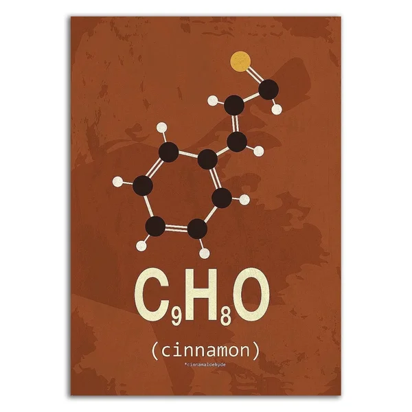 35x22 x 25x22 Molecule Cinnamon by TypeLike Print on Canvas