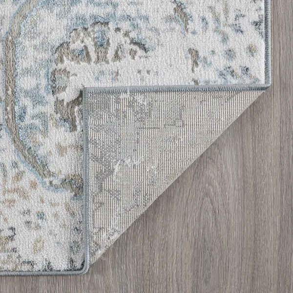 Alise Rugs Emory Transitional Floral Area Rug - 7&10&& x 10&2&& - Light Blue