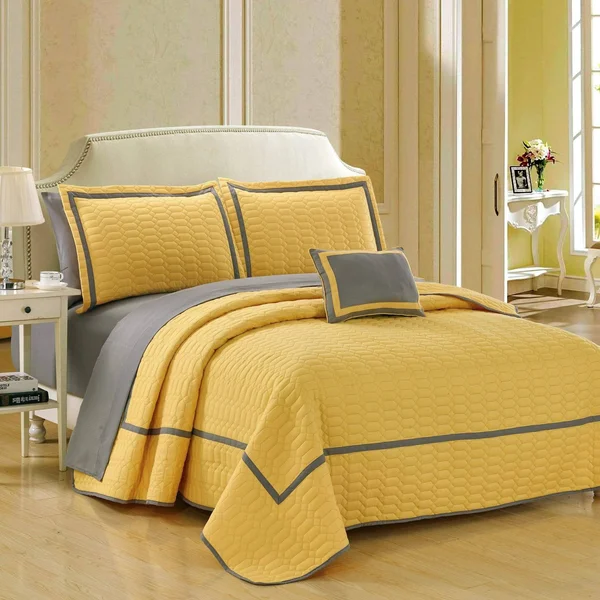 Chic Home Mesa 8 Piece Queen Quilt Set - Navy
