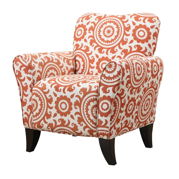 Porch & den Vallejo Orange Spice Medallion Curved Back Arm Chair