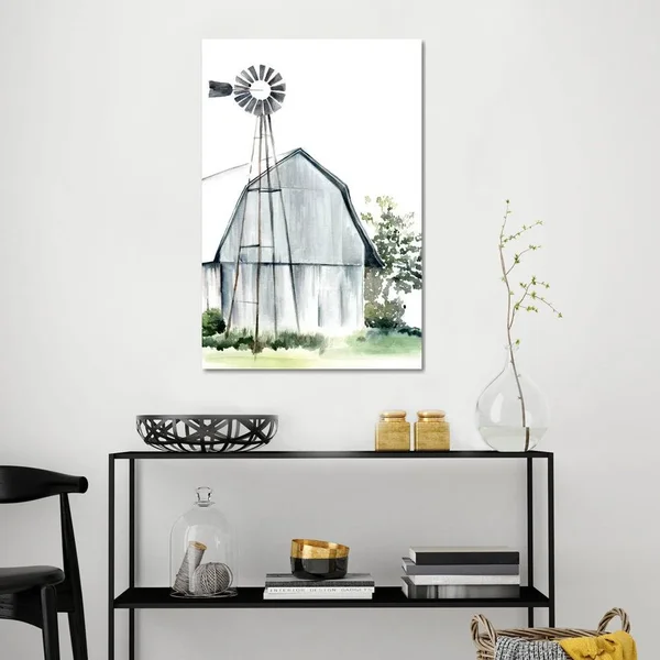 iCanvas Canvases Multi - Jennifer Paxton Parker Watercolor Barn I Wrapped Canvas