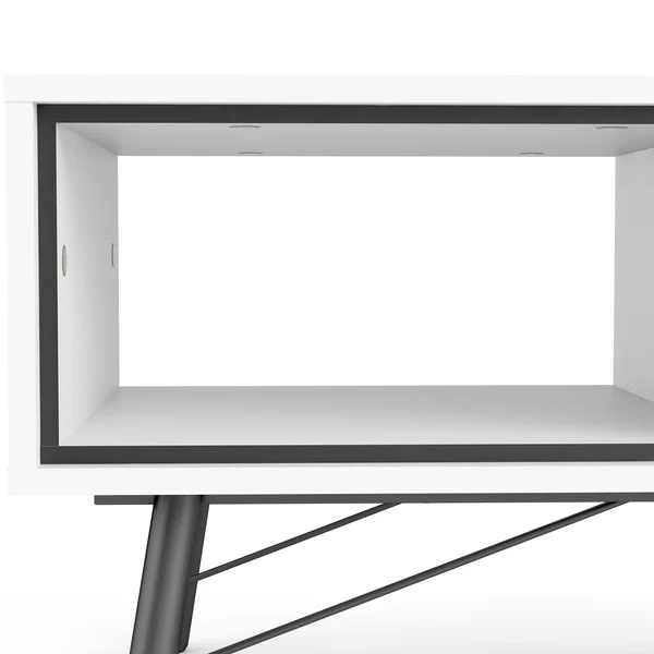 Tvilum Ry 1 Drawer Coffee Table - White Matte/Black