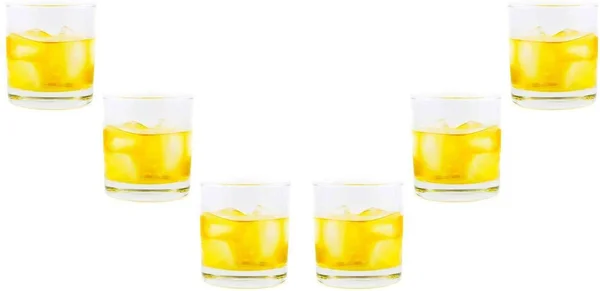 Lexington Rocks Stemless Juice Glasses 10.5 oz - Modern Clear Glassware Set of (6)