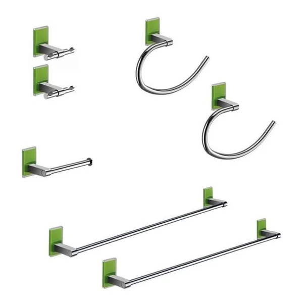 Gedy by Nameeks Maine 7 Piece Bathroom Hardware Set - Green
